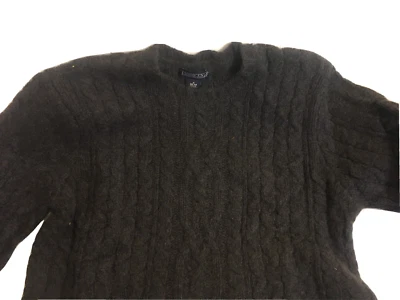 Men's Lands' End Medium Charcoal Gray Cashmere Cabled Crew Neck Sweater NWT - Image 1 of 4