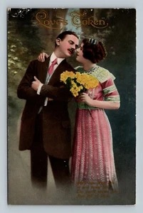 Love's Token When lips meet lips in one sweet kiss Postcard - Picture 1 of 2