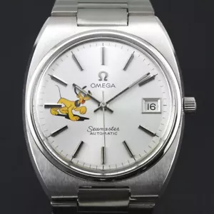 VINTAGE OMEGA SEAMASTER AUTOMATIC DISNEY FLUTO DIAL MEN`S DRESS DATE WATCH - Picture 1 of 16