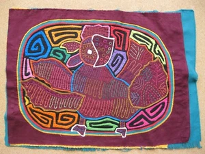 Kuna Native Hand-Stitch Panama Mola E1003L This Rooster does a Mean Strut  - Picture 1 of 3