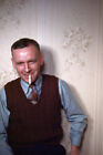 Kodak 35mm Slide 1950s Red Border Kodachrome Smiling Man w Cigarette in Mouth