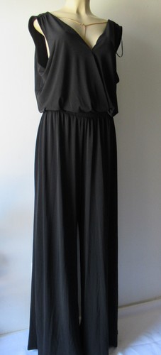 TUTA MICHAEL KORS GAMBA LARGA SENZA MANICHE Nera TG:1X CON COLLANA ORO CINTURA VN