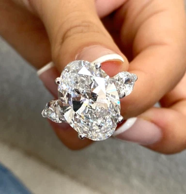 13 Ct Certified Treated Off White Diamond Ring with Diamond Accents, 925 Silver - Image 1 of 4