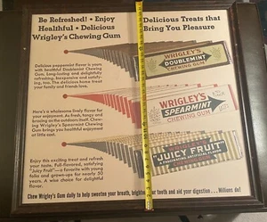 1930-1940s Wrigley Juicy Fruit Gum Promo - 32” X 34” - Framed - Reproduction - Picture 1 of 4