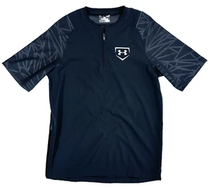 mens black Under Armour 1/4 zip baseball softball pullover shirt jacket Small - Picture 1 of 7