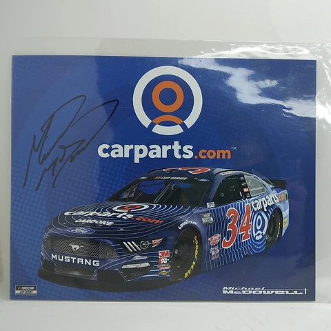2020 AUTOGRAPHED #34 MICHAEL MCDOWELL"CAR PARTS.COM "NASCAR CUP SERIES  POSTCARD Cover