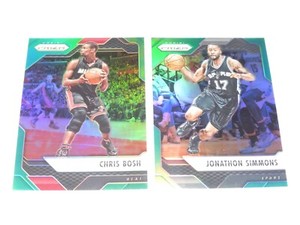 (2) 2016-17 PANINI PRIZM GREEN REFRACTOR JONATHON SIMMONS #239 ~ CHRIS BOSH #86