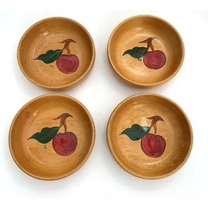 Rio Grande Signed Wood Bowl Set Maple 1940s Country Farmhouse Cottage Core Vtg - Picture 1 of 10