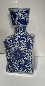 Jarrón vintage de porcelana Cantón azul y blanco HERMOSO - Imagen 1 de 9