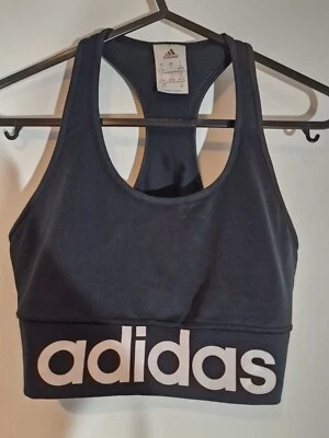 Adidas Sports Bra Women's Small Black Maximum Coverage Racerback Performance - Image 1 of 4
