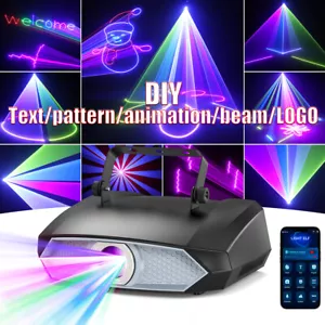 DIY 3D Animation Full Color DJ Laser Show Projector Beam DMX APP Party Stage KTV - Picture 1 of 12
