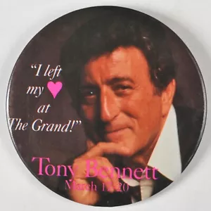 Vintage Tony Bennett Pin Button Bally Grand Atlantic City NJ I Left My Heart - Bild 1 von 2