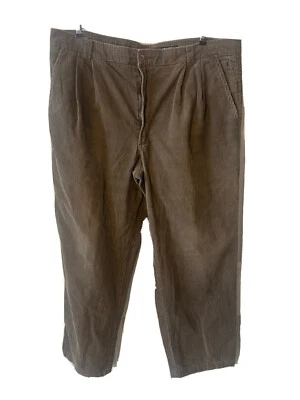 Pantalones de pana Baxter Detour de colección para hombre años 90 verde oliva cordones plisados 42wx29L Foto 1 de 4