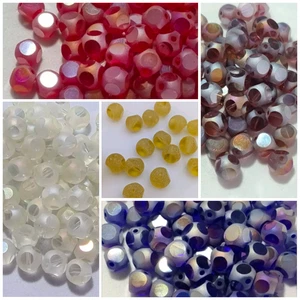 Glass Beads, Part Frosted, Electoplated Beads, 8mm Or 12mm, Choice Of Colours - Picture 1 of 11