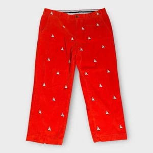 Pantalones Brooks Brothers para hombre 40x32 (40x27) rojo pana bordado velero - Imagen 1 de 15