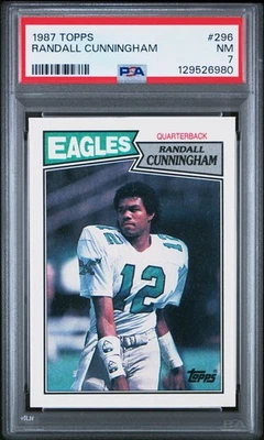 PSA 7 1987 Topps #296 Randall Cunningham Philadelphia Eagles ¡NOVATO SIN PRECIO BASE! Foto 1 de 2