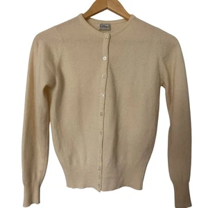 Cardigan vintage anni 50 B. Altman & Co crema 100% cashmere made in Scotland taglia XS - Foto 1 di 5
