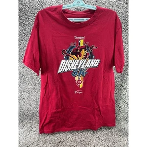 Disneyland 5K Marathon TShirt Size L Pixar Incredibles Race Red 2017 Hanes - Picture 1 of 12