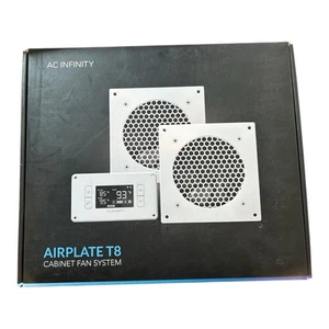 AIRPLATE T8 Armoire Refroidissement Double Ventilateur Blanc 6" avec Thermostat, Home Cinéma AV - Photo 1/2