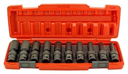 1/2" Drive Deep Universal Wobble  Black Impact Socket Set - Image 1 of 1