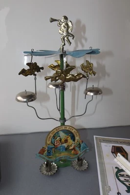 Antique Adrian & Stock Solingen Engelsgeläut BLECHPYRAMIDE Christmas Angel - Bild 1 von 4