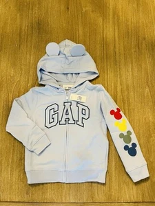 NWT! NEW Gap Kids Disney Mickey Full zip hoodie/blue-organic cotton- size 5T - Picture 1 of 6
