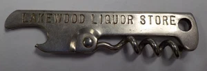 Apribottiglie Cavatappi Pubblicitario Vintage Lakewood, NY. Negozio di liquori - Foto 1 di 6