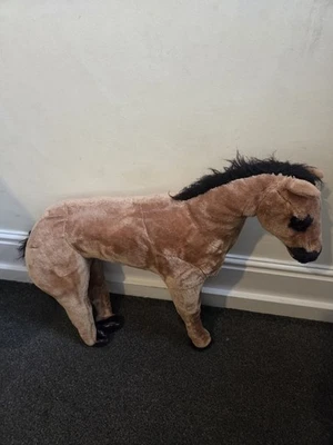 Large  Vintage DPL Leeds Ltd Horse Rare Brown Version Standing Plush Toy Vgc - Image 1 of 4