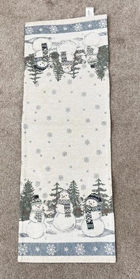 Christmas Winter table runner 36 x 13 tapestry St Nicholas Square snowman snow - Image 1 of 4