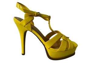 Kylie Damen Sandalen Viral Gelb Lack Plateau - Bild 1 von 1