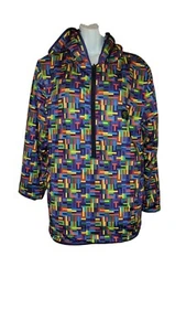 USA Palm Reversible Rainbow Navy Sherpa 1/4 Zip Pullover UNISEX Women MD Mens SM - Picture 1 of 11