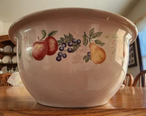 Chutney Nesting Mixing Bowl 2 qt. Crock Corelle Stoneware Orange Green White ! - Picture 1 of 17