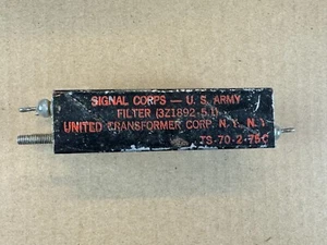 NOS US Army Signal Corps Filter 3Z1892-5.1 UTC United Transformer Co Guaranteed - Picture 1 of 6