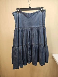 Chaps Denim Vintage Flared Denim Skirt Women's Size 4 100% Cotton EUC - Picture 1 of 5