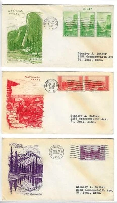 FDC's  #740-49    National Parks   --    Grimsland - Image 1 of 4