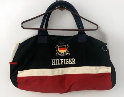 Bolso de Lona Tommy Hilfiger Viaje Gimnasio De Colección, Raro Alemania Cresta/Bandera Logo, Bonito Foto 1 de 4
