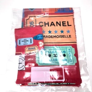 CHANEL CC Coco Logo Cotton Silk Blend Scarf Ticket Design Pink - Picture 1 of 20