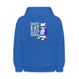 Cool Polar Bear Skater Kids' Hoodie - Picture 1 of 11