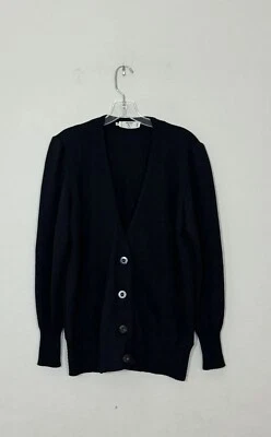 Vintage Valentino Miss V Size 8 42 Black 100% Wool Button Front Cardigan Italy - Image 1 of 4