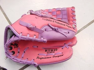 Rawlings Girls Pink 10 inch Mitt Baseball RTB10 RHT - Picture 1 of 5