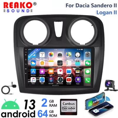 Autoradio 9" Android 13 per Dacia Logan 2 Sandero 2 con navigatore GPS RDS WIFI - Immagine 1 di 4