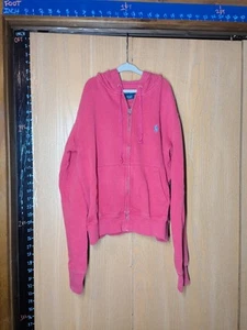Ralph Lauren Pink/Salmon Crop Top Hoodie Women's Size S Light Blue Pony Logo - Bild 1 von 12