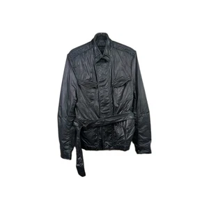 All Saints Sweeny Feldjacke Herren Medium schwarz gewachste Baumwolle Gürtel Utility - Bild 1 von 22