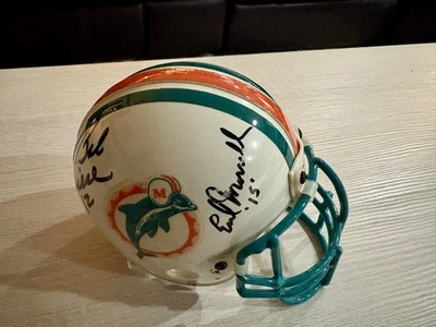 Minicasco firmado por Bob Griese Earl Morrall de los Miami Dolphins certificado por la JSA  Foto 1 de 4