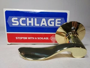 NOS Schlage Brass Gold Single Dummy Trim Door Knob F170 PLY 605 6D411 - RIGHT - Picture 1 of 3