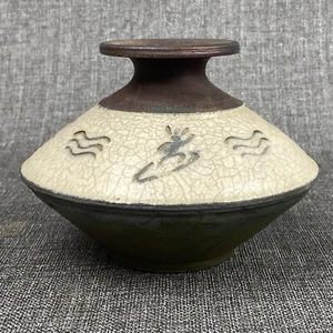 Jarrón de cerámica vintage Christopher Matti Raku cerámica hawaiana - firmado - Imagen 1 de 10