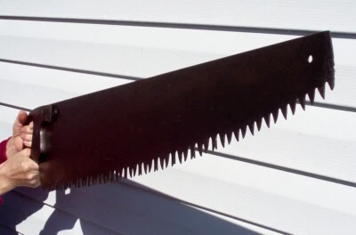 PRIMITIVE ANTIQUE EG ATKINS HAND SAW TOOL SAWS LUMBERJACK RUSTIC LOG CABIN DECOR - Image 1 of 4