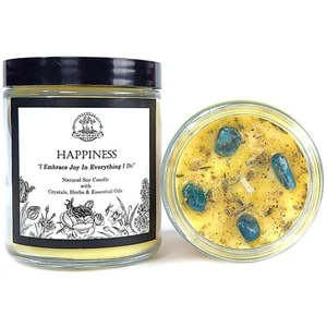 Vela de Cristal de Afirmación de Soja Felicidad Energía Positiva Wicca Pagana - Imagen 1 de 1