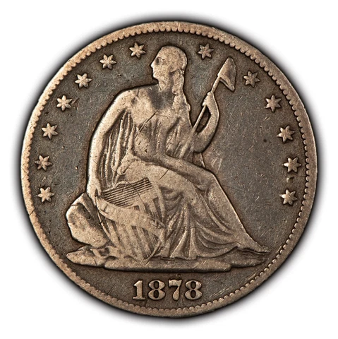 1878 50c Seated Liberty Silver Half Dollar - Attractive Patina - Fine - H2178 Cover