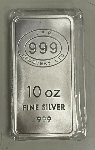 10 oz JBR Bullion Bar of .999 Fine Silver Cover